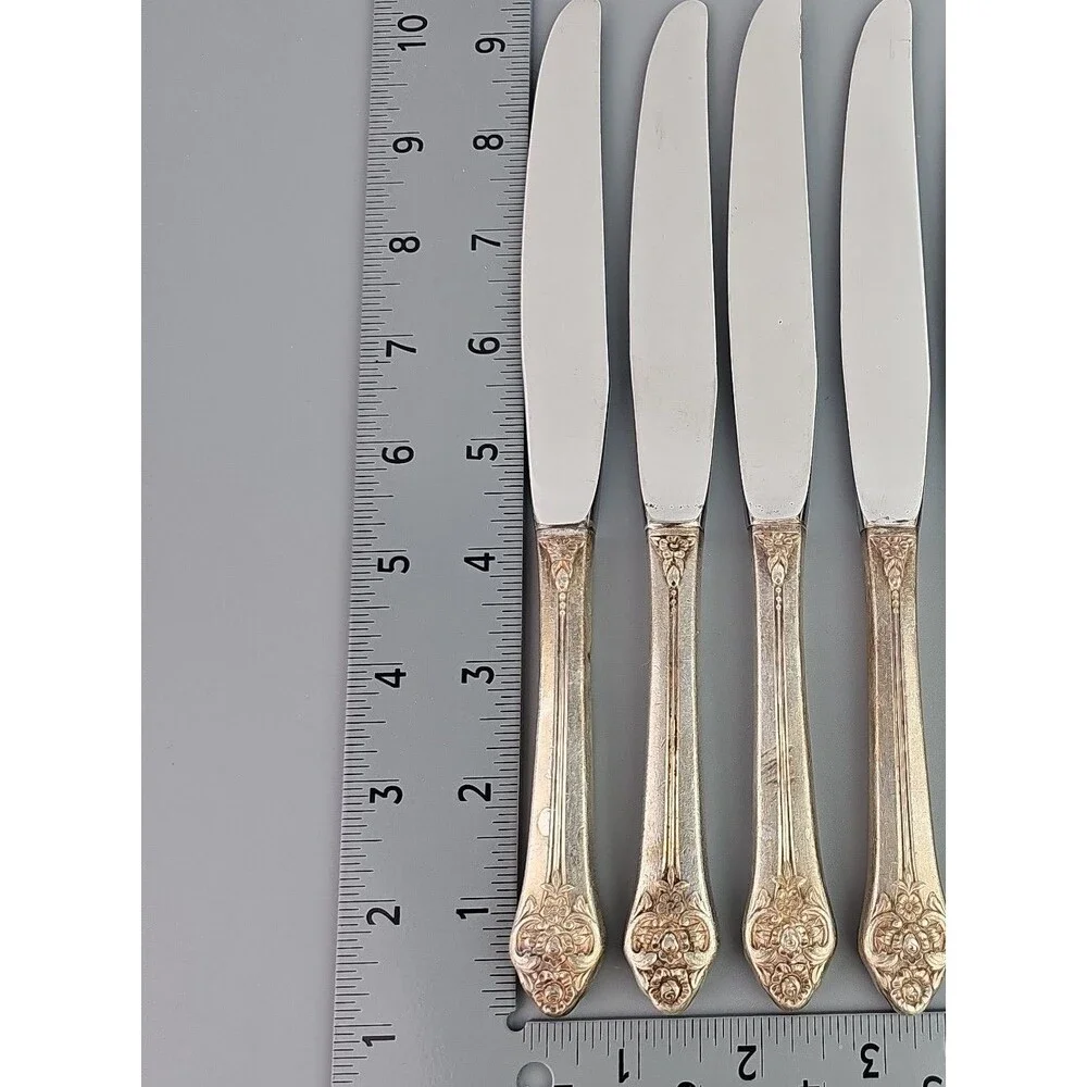 Oneida PLANTATION Silver Plate Dinner Knives 1881 Rogers Silverware 1948 Set